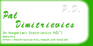 pal dimitrievics business card